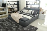 斯可馨FB035布艺床软床双人床1.8米榻榻米床布床简约软床储物床