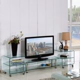 热弯玻璃电视柜茶几组合环保简约时尚现代简易客厅家具小户型创意