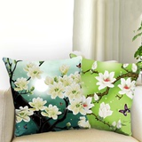 精准印花十字绣抱枕一对沙发靠垫3D十字绣枕头套新款客厅卧室花卉