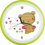悠趣可爱熊时间钟表面精准印花十字绣新款小幅动物卡通小熊