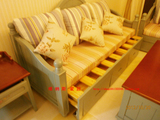 地中海韩式欧式美式沙发床比邻乡村田园实木拉伸缩多功能沙发床