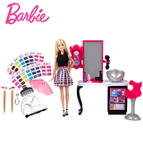 芭比娃娃Barbie 芭比缤纷染发工作室 女孩玩具 生日礼物DLH63