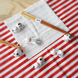 创意陶瓷猫咪兔子小鸟筷架筷托 卡通筷枕可爱日式陶瓷摆件