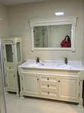 美式浴室柜实木落地欧式橡木组合仿古卫浴柜中式田园镜柜红橡68