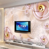 大型壁画3d4d立体无缝电视背景墙客厅卧室影视墙壁纸简约现代玫瑰