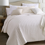 春秋美式绗缝被床盖单件 桃皮绒夏凉被空调被 床单床罩盖被被罩