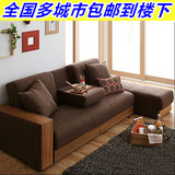 小户型日式三人可折叠多功能储物宜家皮布艺沙发床1.8米两用包邮