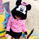 外贸原单秋装新品2016迪士尼米奇女童装儿童卫衣造型帽子绒衣外套