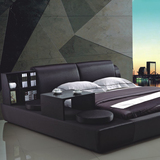 布艺床1.8米双人床现代储物布床黑色榻榻米布床时尚新款简约婚床