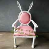 现货法式新古典兔耳朵椅子全实木餐椅书房椅影楼会所装饰椅可定制