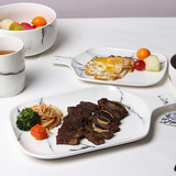 大理石西餐盘创意牛排盘子菜盘陶瓷早餐盘碟子点心盘北欧式盘子