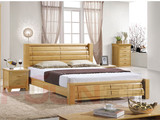 高档德国进口榉木床#881 榉木家具 全实木床 双人床 气动高箱床
