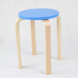 升级版出口圆凳餐凳桦木弯曲木实木凳彩色创意桌凳换鞋凳小凳子