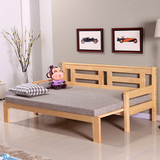 包邮实木沙发床推拉两用坐卧可折叠1.2米1.5米双人客厅沙发床1.8