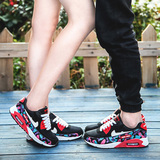 夏季新款韩版情侣气垫减震跑步鞋男女运动鞋透气轻便网面休闲鞋子