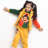 童装女童冬装 1-2-3-4-5-6-8岁宝宝男童外套儿童卫衣三件套装加厚