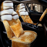 冬季羊毛绒汽车坐垫奥迪A1A3A4A6Q3Q5Q7保暖羽绒棉全包围座套女士