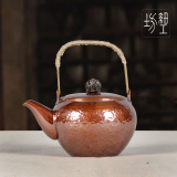 细工坊日本铜壶 纯铜 手工 烧水壶 纯手工紫铜壶一张打纯铜烧水壶