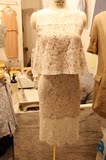 韩国东大门代购2016新款MORIMORI女士无袖上衣紧身半身裙蕾丝套装