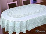 白色椭圆形桌布台布 PVC印花桌布 西餐桌桌布 防水防油 纯色淡雅