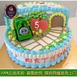 深圳广州同城配送创意卡通托马斯小火车儿童生日蛋糕奶油水果夹心