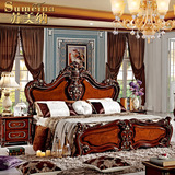 欧式新古典风格实木床 法式双人主卧床 简欧别墅家具样板床1.8m