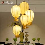 中式布艺灯笼吊灯创意仿古客厅餐厅酒店现代新古典艺术茶楼工程灯