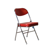 经典金属折叠椅钢管软椅子优质电镀腿黑红办公会议椅正品天坛家具