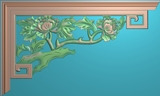 红峰木艺精雕图jdp5.21 浮雕图 中式角花 中式玄关 牡丹花角花