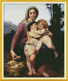 印花十字绣圣母与圣子耶稣新款人物世界名画客厅基督教欧式油画