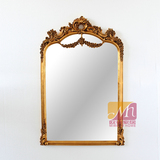 宜家仿古金色法式巴洛克浴室半身镜壁炉镜玄关镜欧式美式装饰镜子
