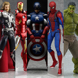 国产漫威复仇者钢铁侠蜘蛛侠美国队长3雷神绿巨人超可动手办模型