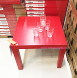 IKEA宜家代购 拉克 边桌沙发茶几电话桌书桌无光泽红 电脑桌