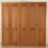 全实木衣柜榉木衣柜两门三门大衣柜卧室家具组合五门木质橱柜特价