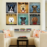 狗狗海报装饰画 动物无框画 客厅卧室宠物壁画儿童房墙画艺术画