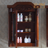 渝洁浴室镜柜卫生间镜子带置物架洗手间壁挂实木欧式美式镜箱1039
