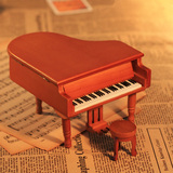 创意刻字木质钢琴音乐盒八音盒  卡农精品生日礼物实用送男女生