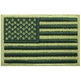 美国国旗臂章(绿色)/魔术贴章/绣标/标贴/绣章/衣贴/胸章/可定做