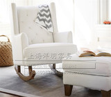 美式实木摇椅躺椅懒人沙发法式单人老虎椅书房客厅休闲单人沙发