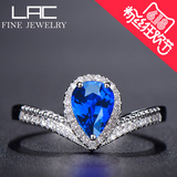 LAC高级彩宝 蓝宝石戒指女天然斯里兰卡彩色宝石镶嵌18k彩宝裸石