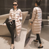 2015冬季新款女士韩版修身棉袄中长款棒球服棉衣棉服外套羽绒服潮