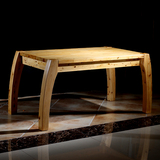 纯实木弧形腿餐桌全柏木餐桌椅组合长方形6人8人餐桌小户型家具