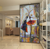 大型壁画 客厅3D立体走道玄关壁纸 舞者抽象油画沙发背景墙纸墙布