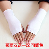 春夏男女半指手套办公室工作短款手套情侣遮疤痕防紫外线棉手套