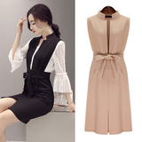 2016春夏装新款中长款时尚两件套套装裙子显瘦韩版蕾丝连衣裙女潮