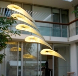 北欧创意个性简约现代别墅复式楼梯间酒店餐厅艺术布艺飞鱼大吊灯