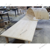 个性松木实木床铺定制单双人简约曲线实木家具
