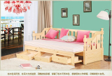 沙发床带抽屉 包邮松木沙发 可抽拉   环保实木沙发 伸缩储物沙发