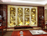 高清玉雕梅兰竹菊中式电视背景墙装饰画客厅沙发背景壁纸壁画
