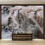 3D艺术玻璃电视背景墙 精雕刻钢化工艺 彩绘玻璃 玄关经典玉雕荷